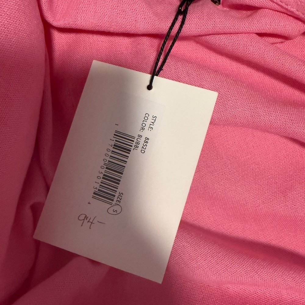 Deluc Pink Wrap Ruffled Linen Sundress - Picture 7 of 8